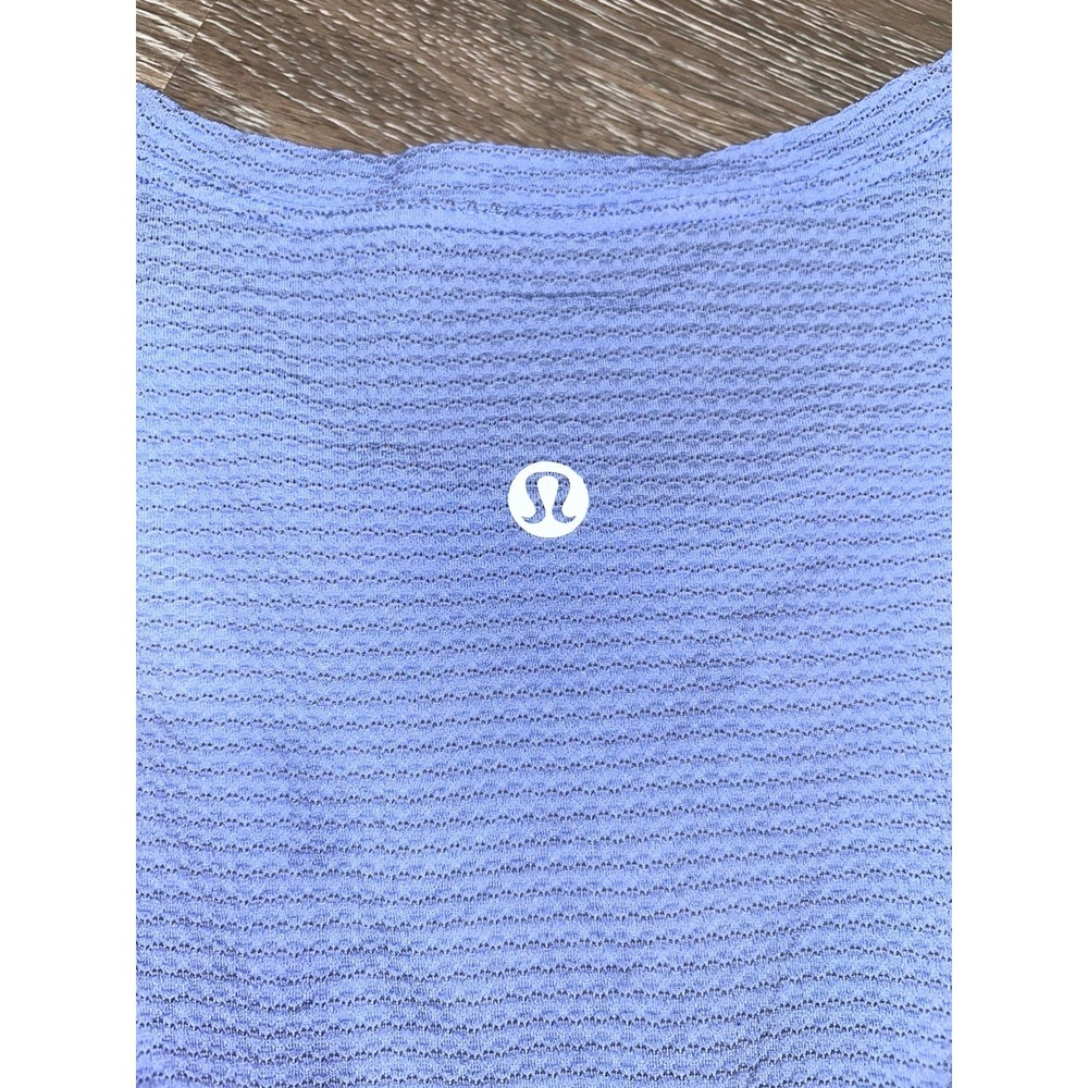 Lululemon 4 6 Open Up Tie Back Tee Scallop Texture Hydrangea Blue Periwinkle